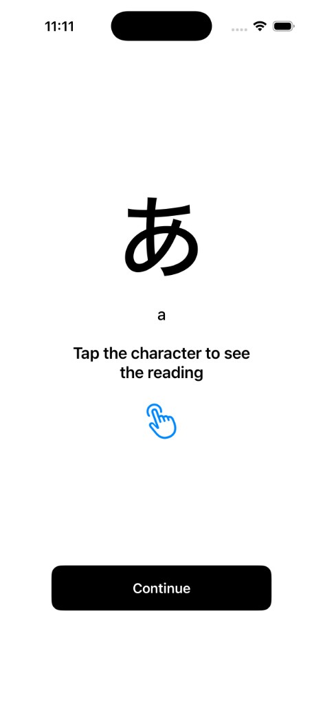 See the character with its reading and visual mnemonic